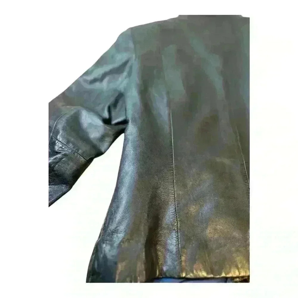 Wilsons Leather Pelle Studio Jacket Women Size Medium Full Zip Black Solid - Picture 11 of 16